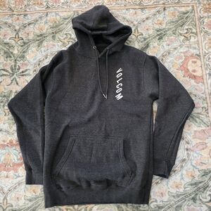 Volcom Hoodie Sweatshirt Black Pullover Size Small Front Logo Skater
